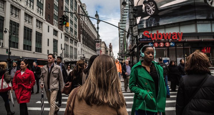 people on street